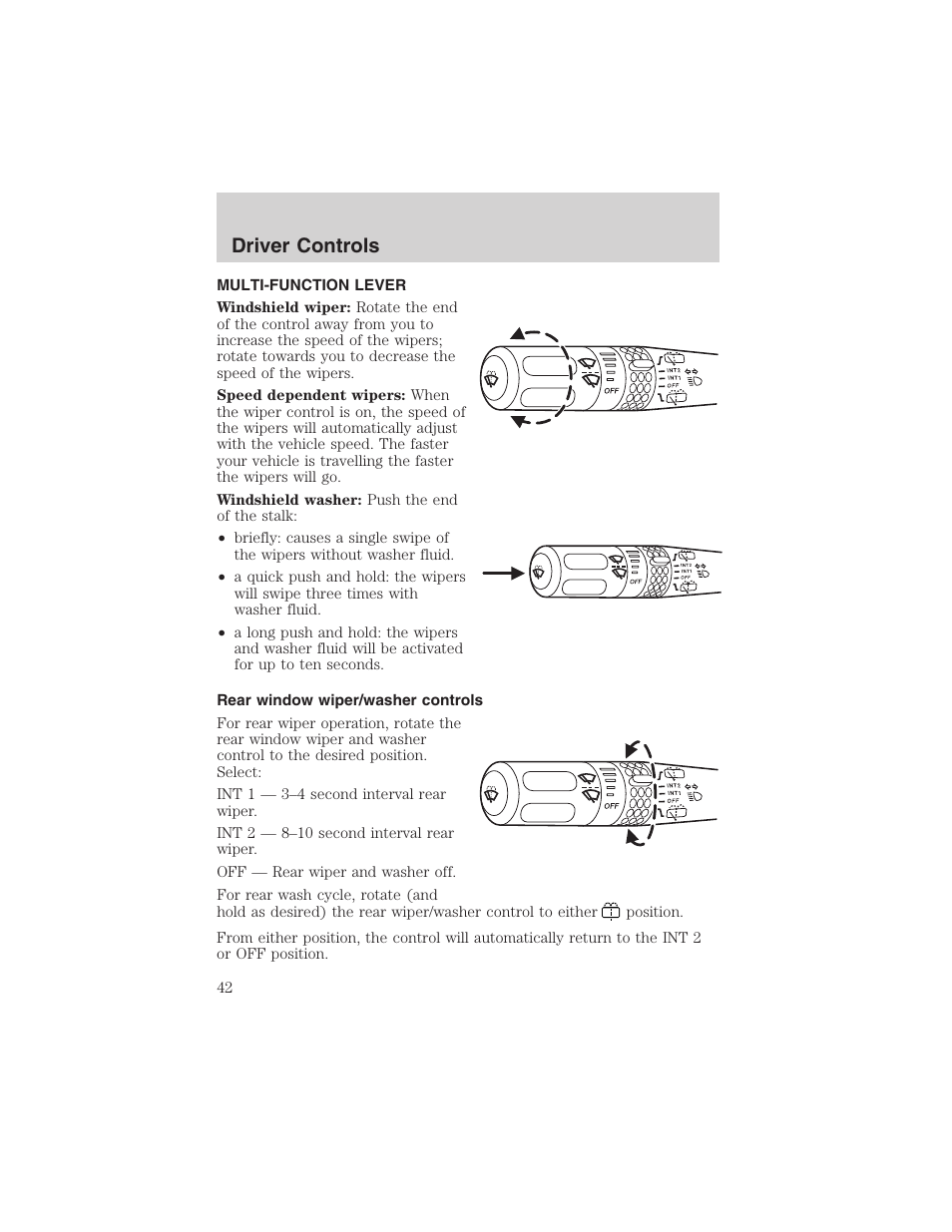 Driver controls | FORD 2003 Explorer v.1 User Manual | Page 42 / 272