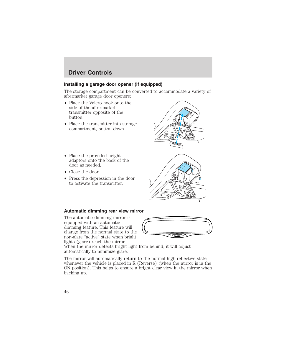 Driver controls | FORD 2003 Explorer v.1 User Manual | Page 46 / 272