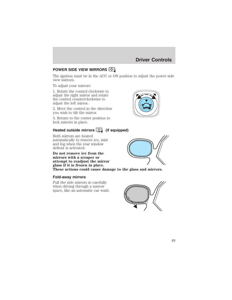 Driver controls | FORD 2003 Explorer v.1 User Manual | Page 49 / 272