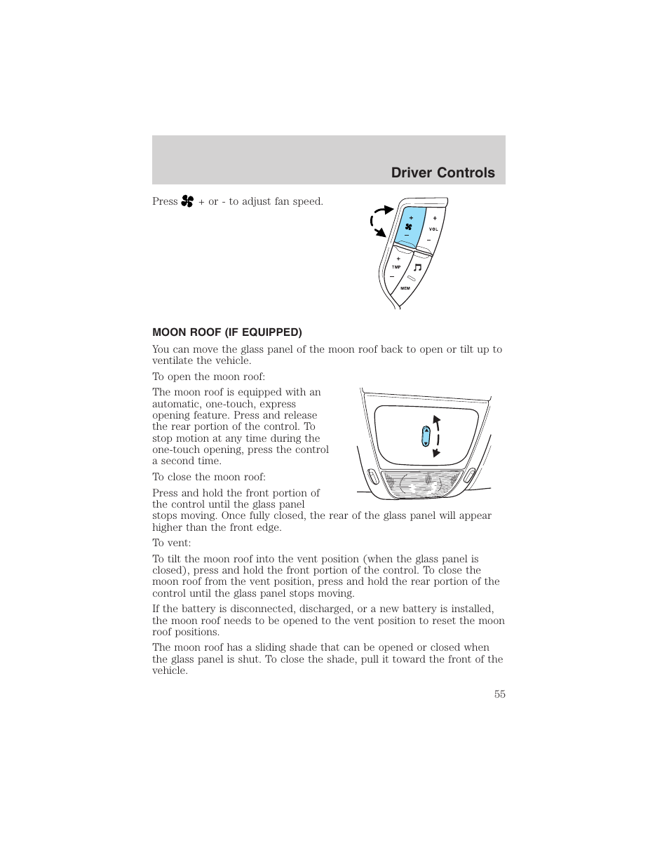 Driver controls | FORD 2003 Explorer v.1 User Manual | Page 55 / 272