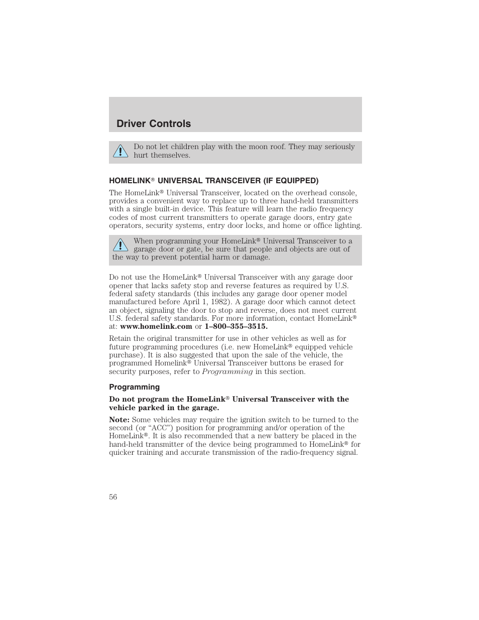 Driver controls | FORD 2003 Explorer v.1 User Manual | Page 56 / 272