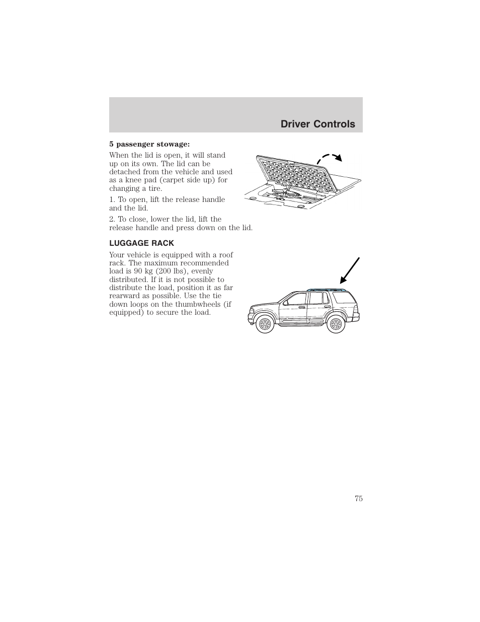 Driver controls | FORD 2003 Explorer v.1 User Manual | Page 75 / 272