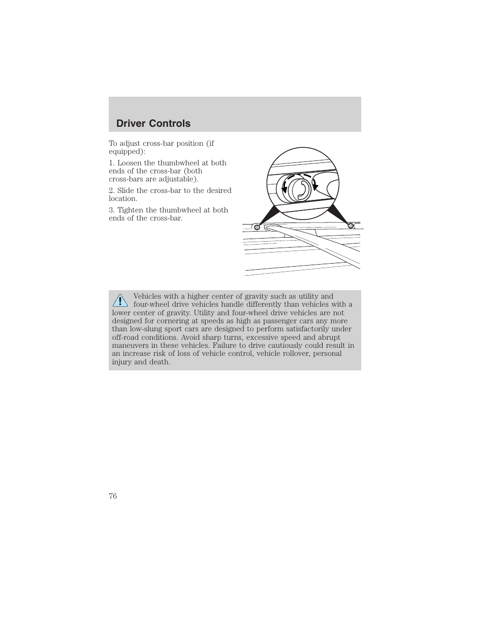 Driver controls | FORD 2003 Explorer v.1 User Manual | Page 76 / 272