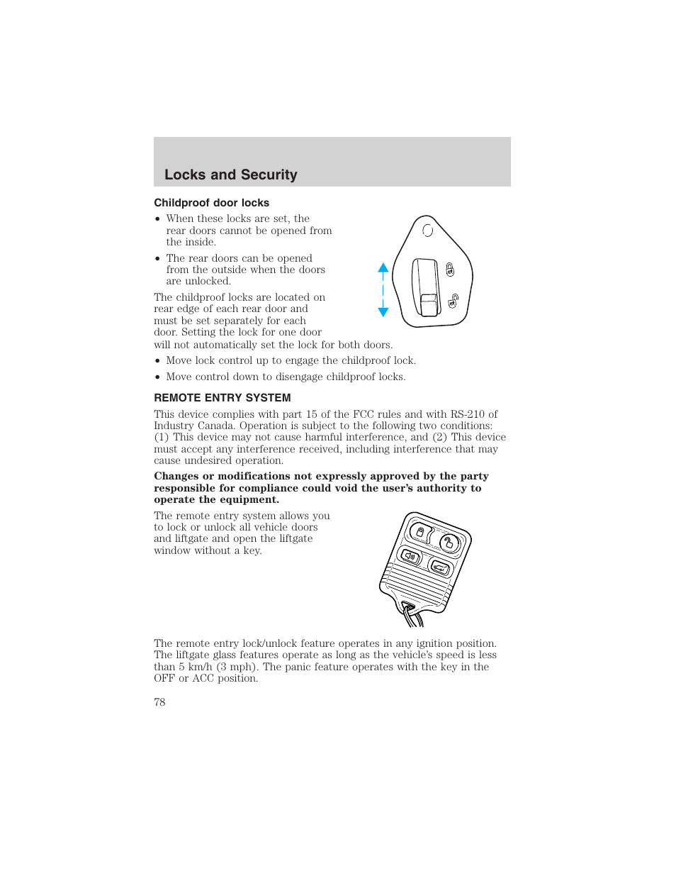 Locks and security | FORD 2003 Explorer v.1 User Manual | Page 78 / 272