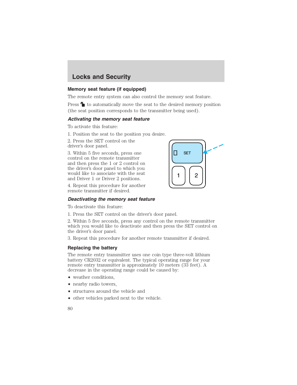 Locks and security | FORD 2003 Explorer v.1 User Manual | Page 80 / 272