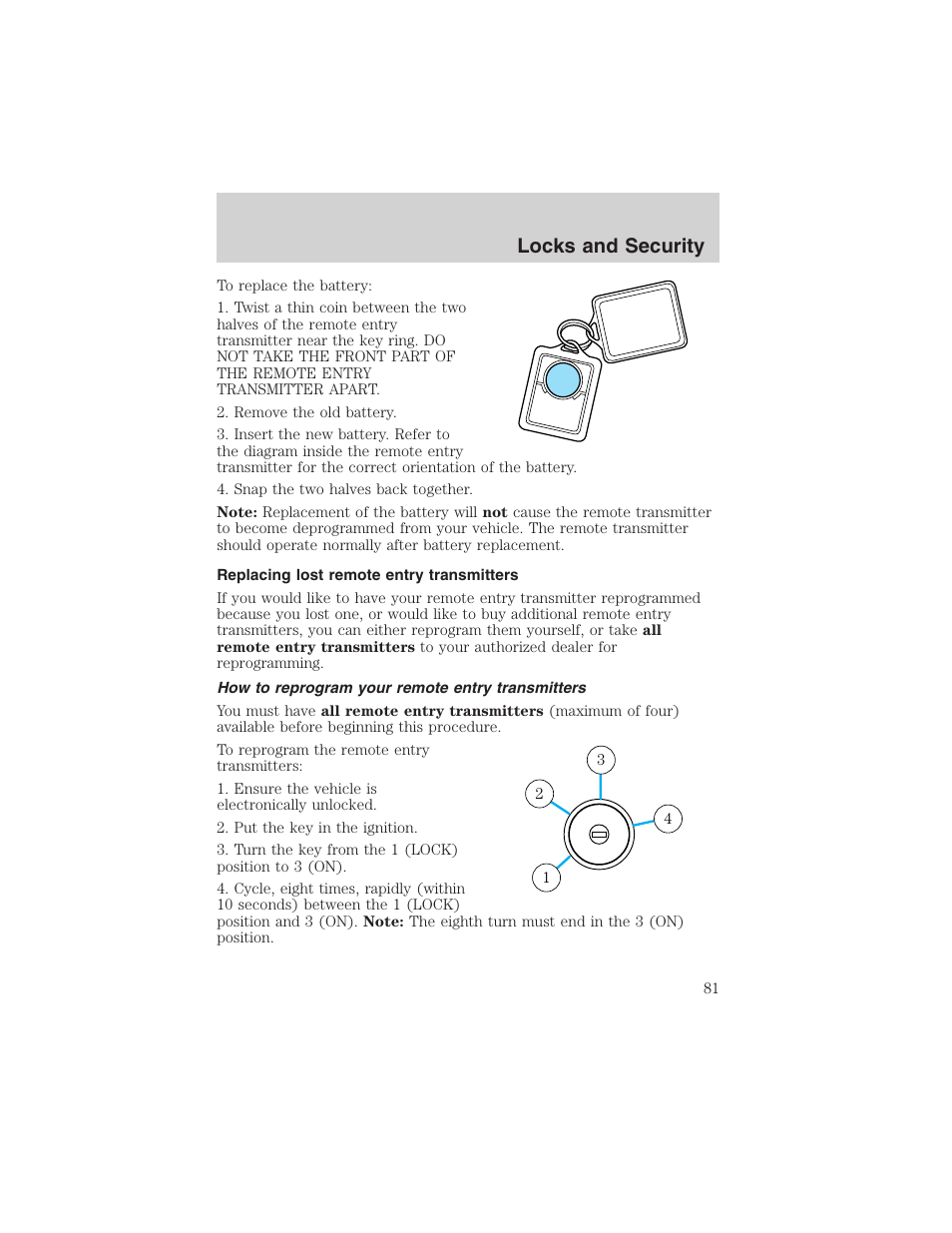 Locks and security | FORD 2003 Explorer v.1 User Manual | Page 81 / 272