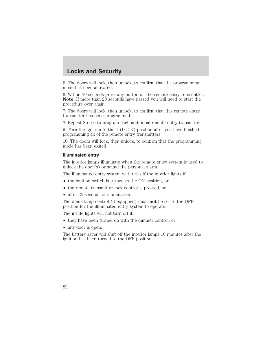 Locks and security | FORD 2003 Explorer v.1 User Manual | Page 82 / 272