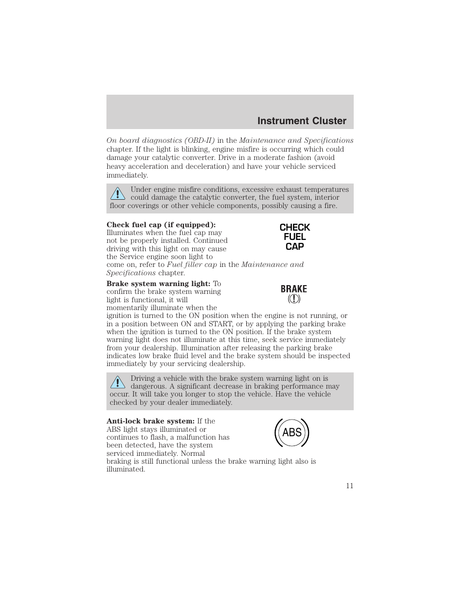 FORD 2003 Explorer v.2 User Manual | Page 11 / 280