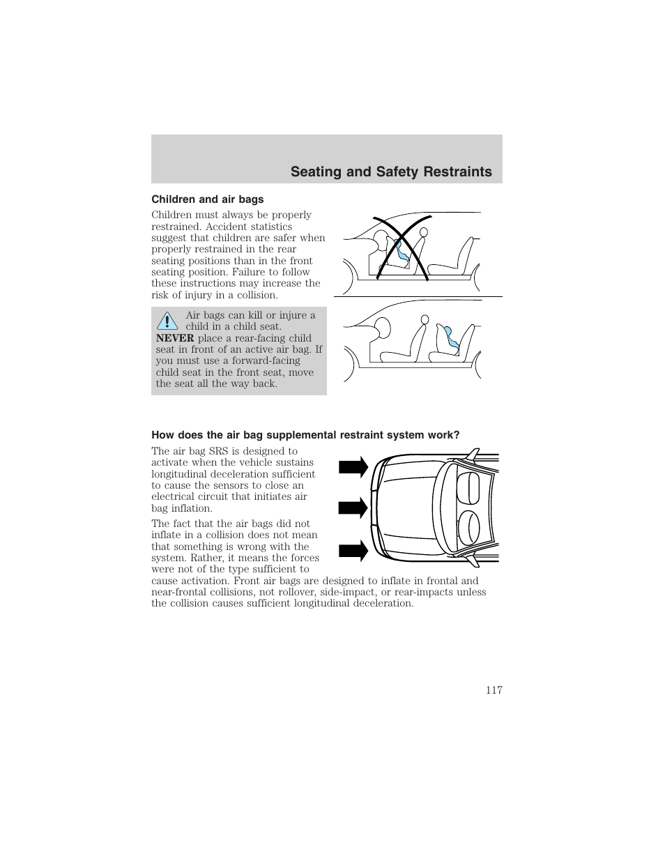 Seating and safety restraints | FORD 2003 Explorer v.2 User Manual | Page 117 / 280