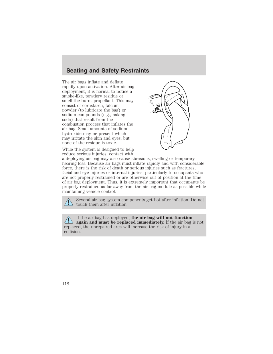 Seating and safety restraints | FORD 2003 Explorer v.2 User Manual | Page 118 / 280