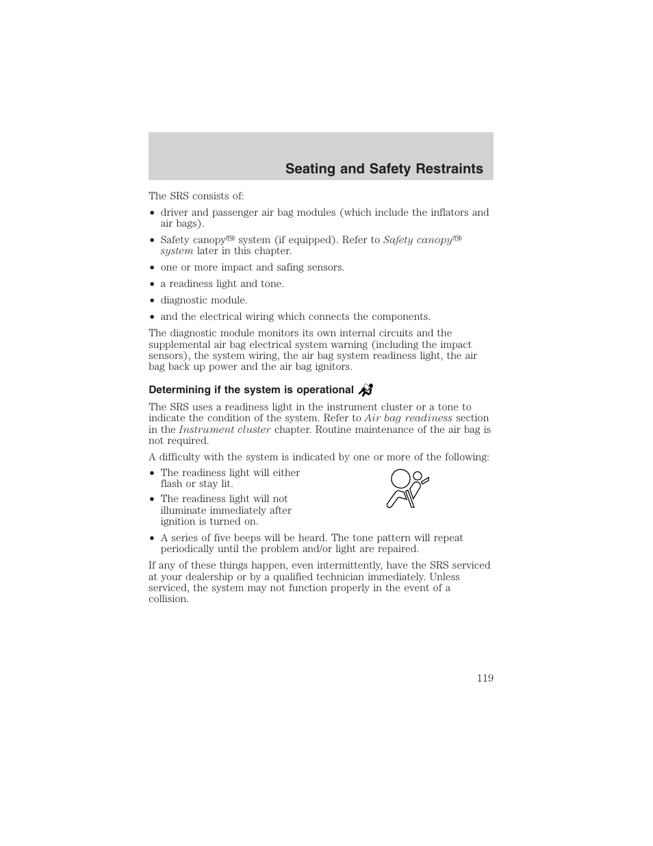 Seating and safety restraints | FORD 2003 Explorer v.2 User Manual | Page 119 / 280