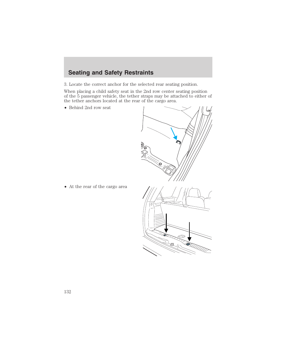 Seating and safety restraints | FORD 2003 Explorer v.2 User Manual | Page 132 / 280