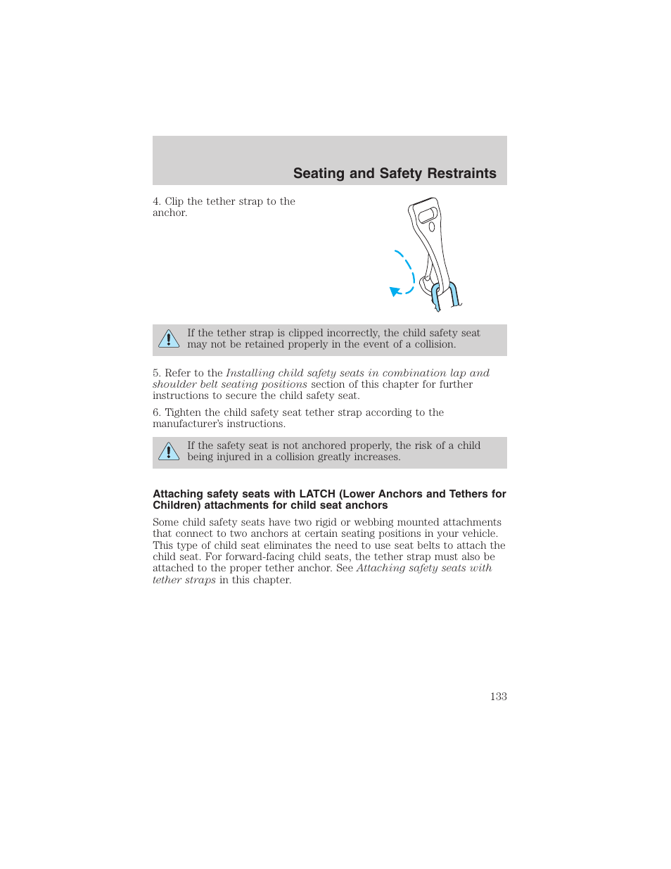 Seating and safety restraints | FORD 2003 Explorer v.2 User Manual | Page 133 / 280