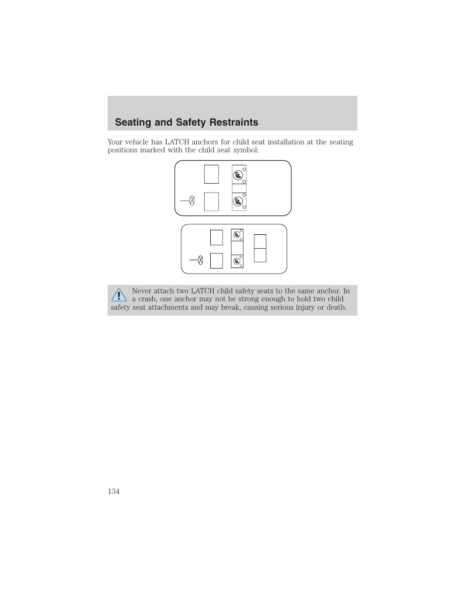 Seating and safety restraints | FORD 2003 Explorer v.2 User Manual | Page 134 / 280