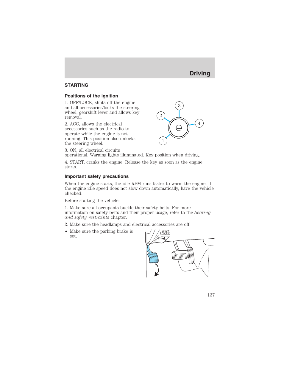 Driving | FORD 2003 Explorer v.2 User Manual | Page 137 / 280