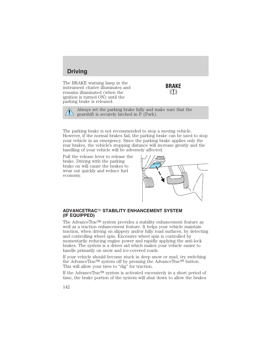 Driving | FORD 2003 Explorer v.2 User Manual | Page 142 / 280