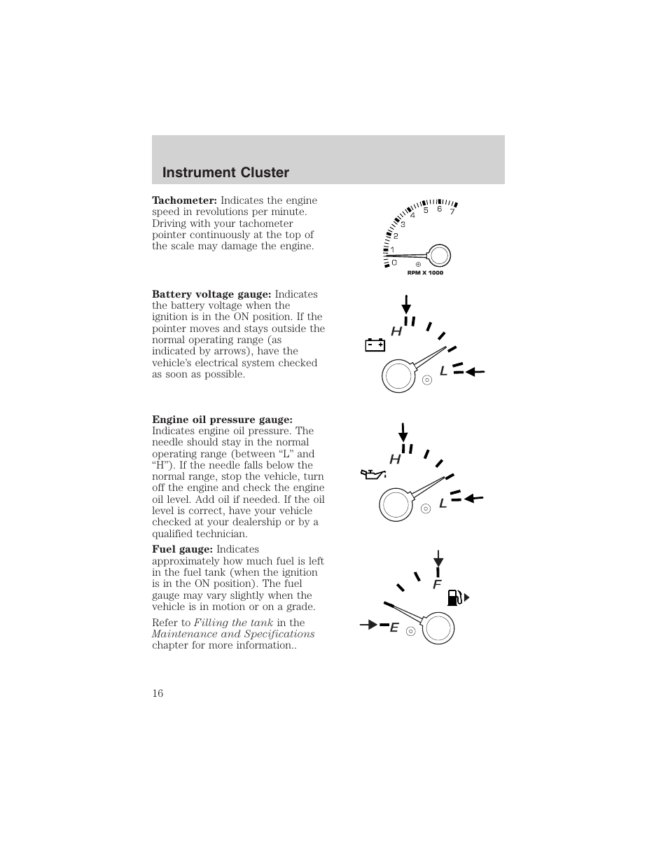 Instrument cluster | FORD 2003 Explorer v.2 User Manual | Page 16 / 280