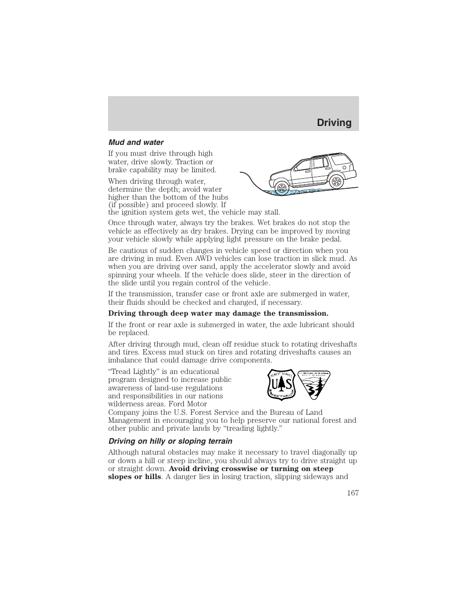 Driving | FORD 2003 Explorer v.2 User Manual | Page 167 / 280