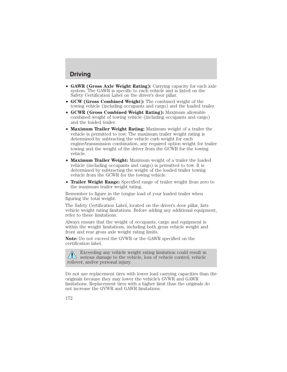 Driving | FORD 2003 Explorer v.2 User Manual | Page 172 / 280