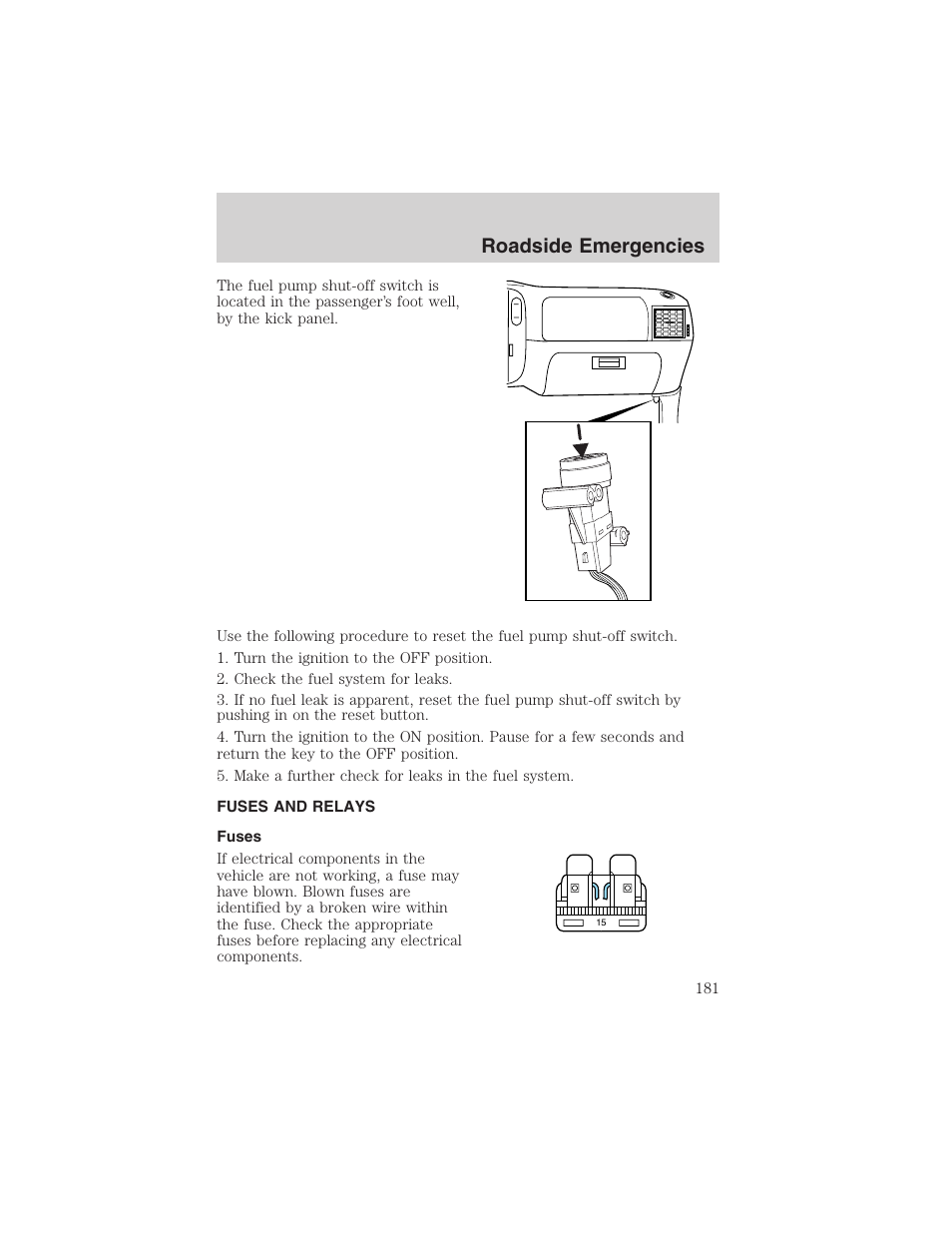 Roadside emergencies | FORD 2003 Explorer v.2 User Manual | Page 181 / 280