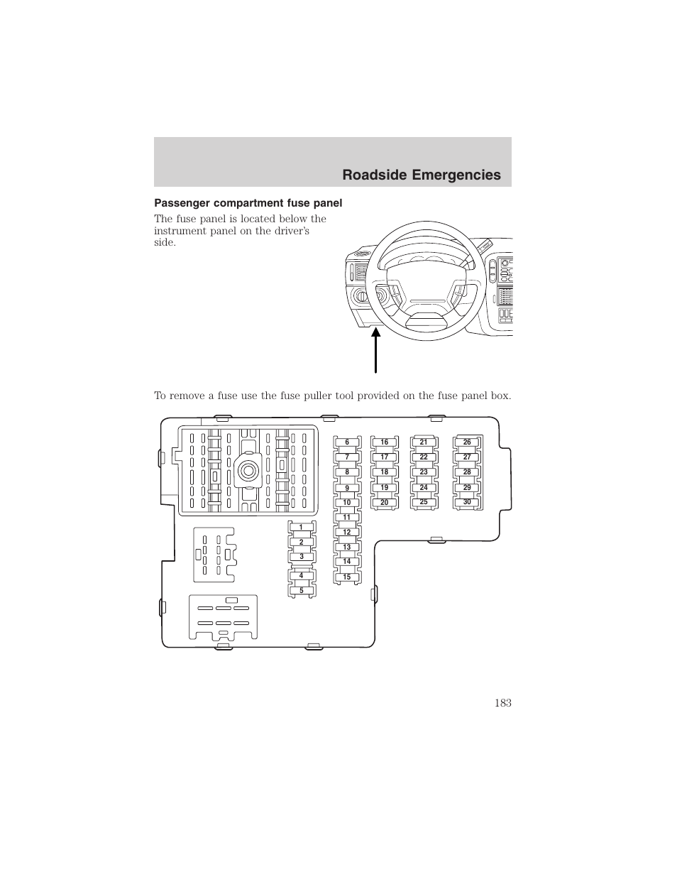 Roadside emergencies | FORD 2003 Explorer v.2 User Manual | Page 183 / 280