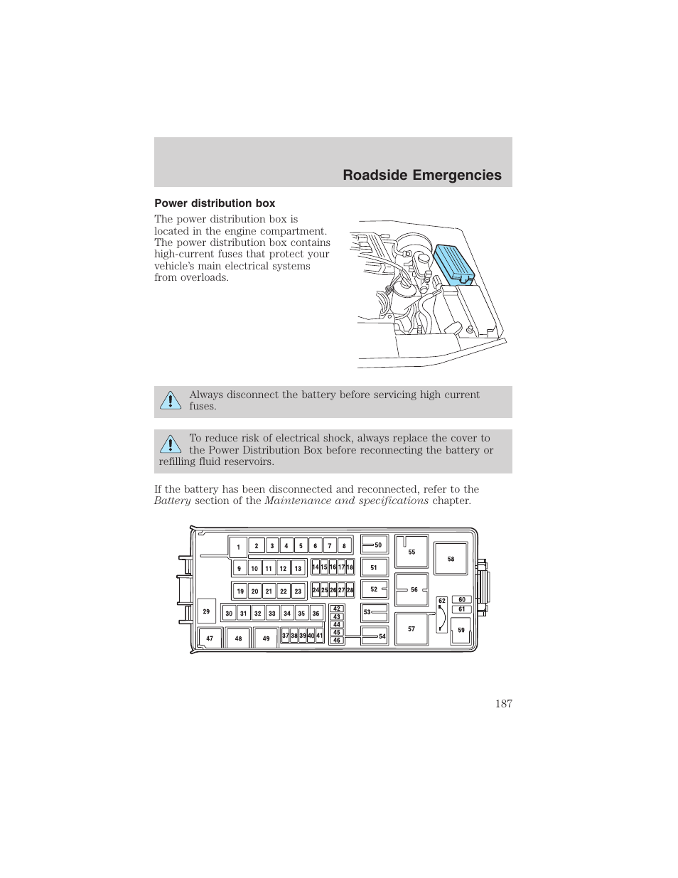 Roadside emergencies | FORD 2003 Explorer v.2 User Manual | Page 187 / 280