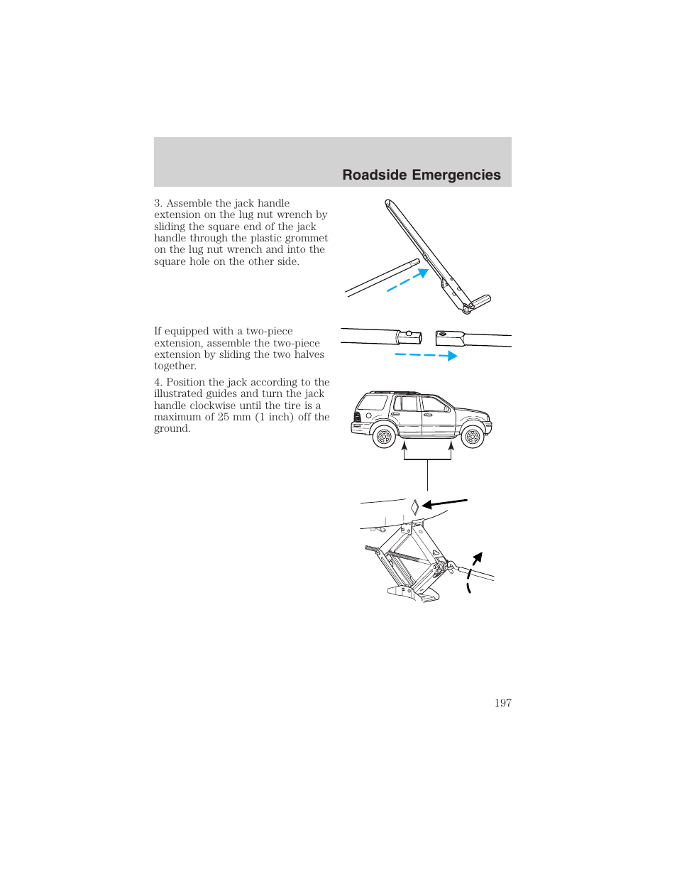 Roadside emergencies | FORD 2003 Explorer v.2 User Manual | Page 197 / 280