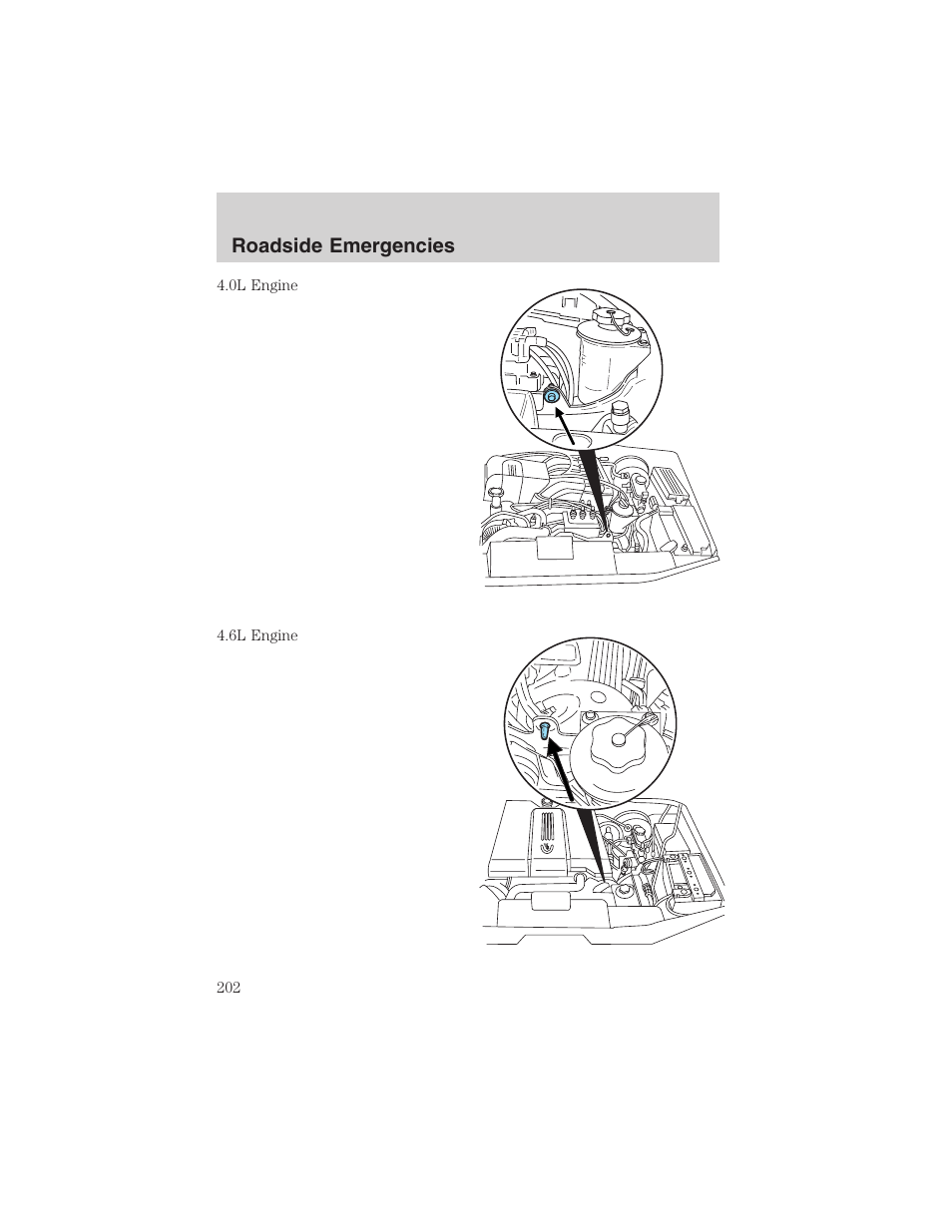 Roadside emergencies | FORD 2003 Explorer v.2 User Manual | Page 202 / 280