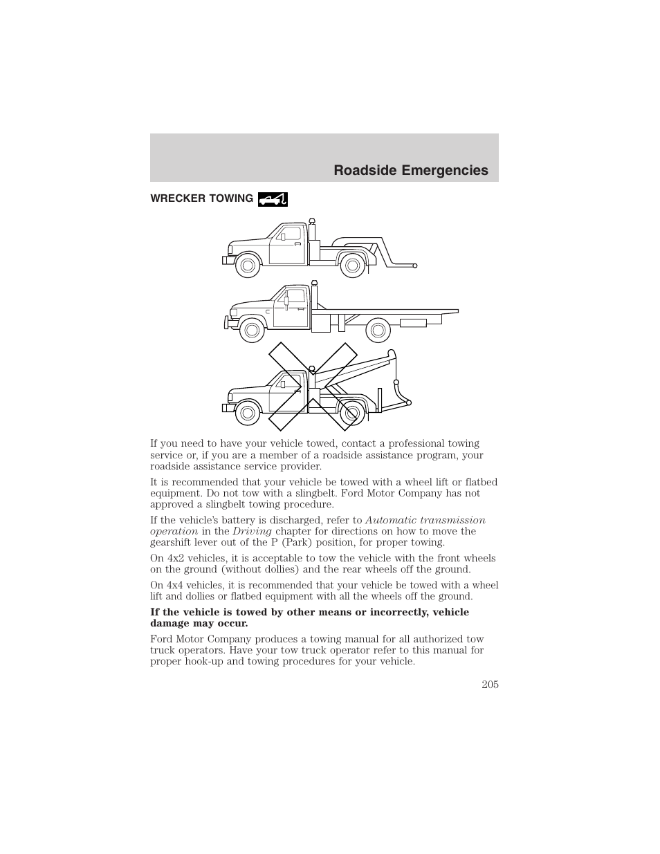 Roadside emergencies | FORD 2003 Explorer v.2 User Manual | Page 205 / 280