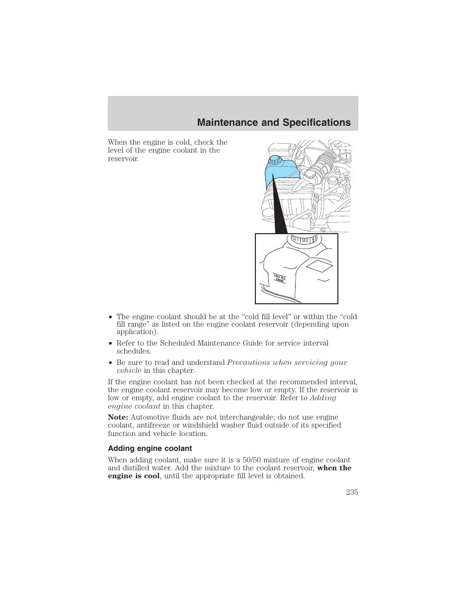 Maintenance and specifications | FORD 2003 Explorer v.2 User Manual | Page 235 / 280