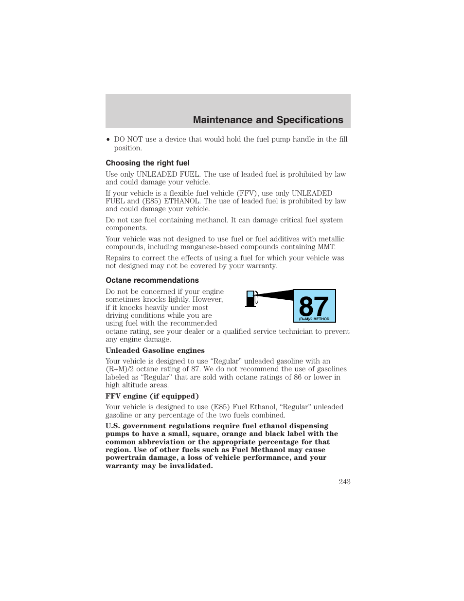 FORD 2003 Explorer v.2 User Manual | Page 243 / 280