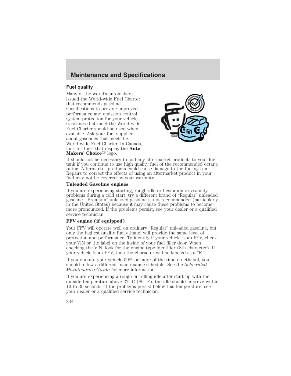 Maintenance and specifications | FORD 2003 Explorer v.2 User Manual | Page 244 / 280