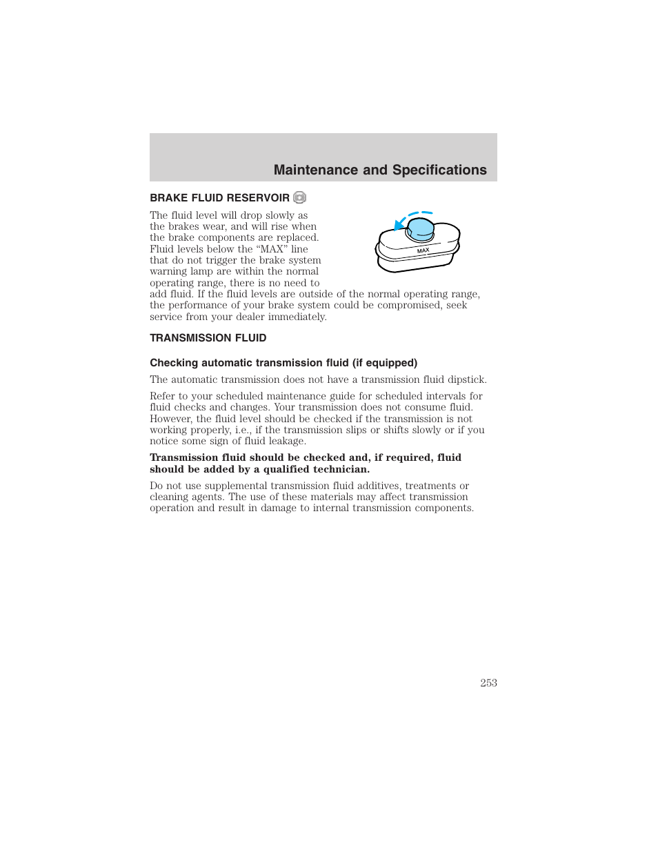 Maintenance and specifications | FORD 2003 Explorer v.2 User Manual | Page 253 / 280