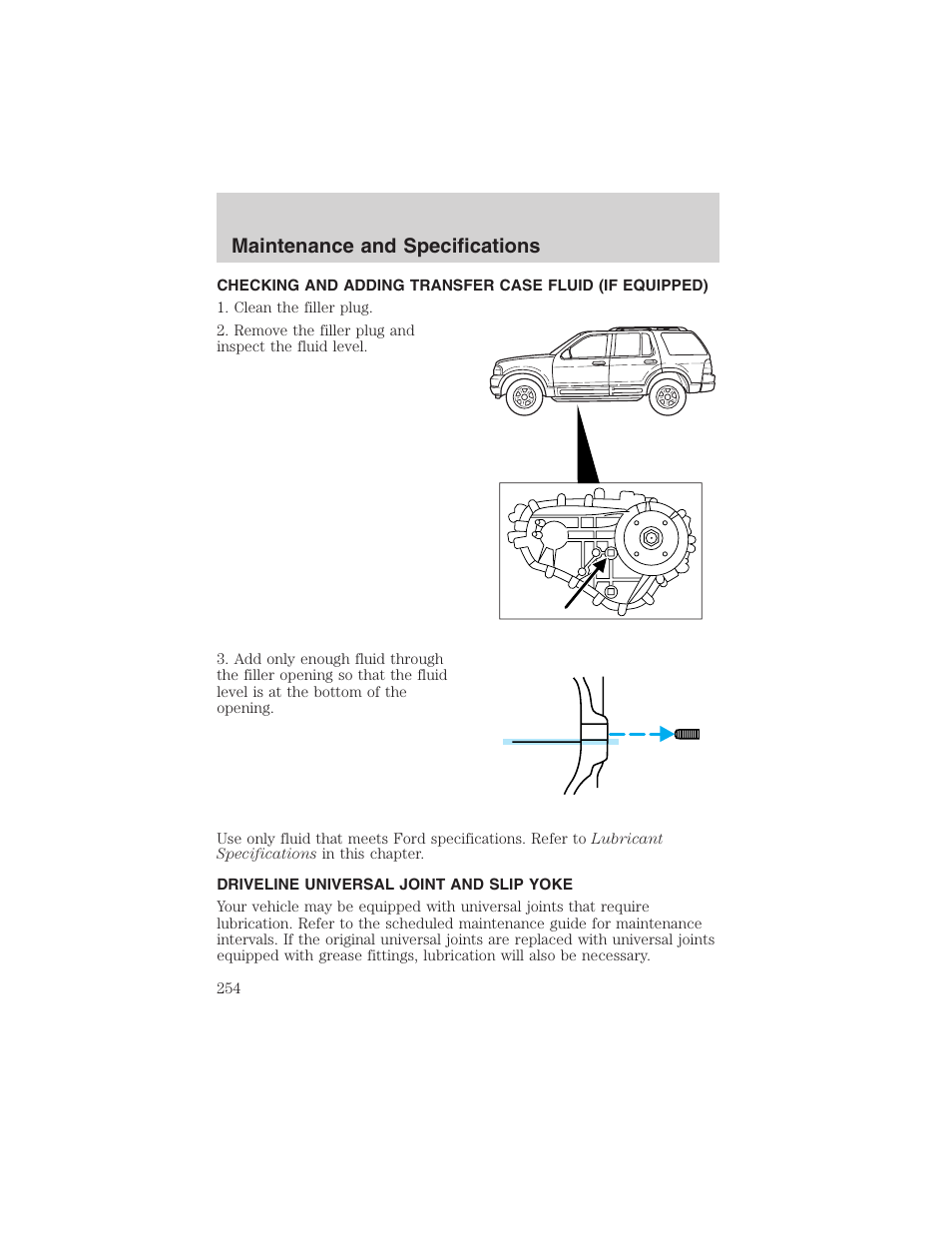 Maintenance and specifications | FORD 2003 Explorer v.2 User Manual | Page 254 / 280