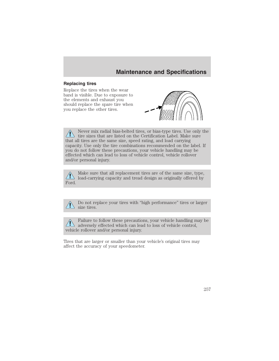 Maintenance and specifications | FORD 2003 Explorer v.2 User Manual | Page 257 / 280