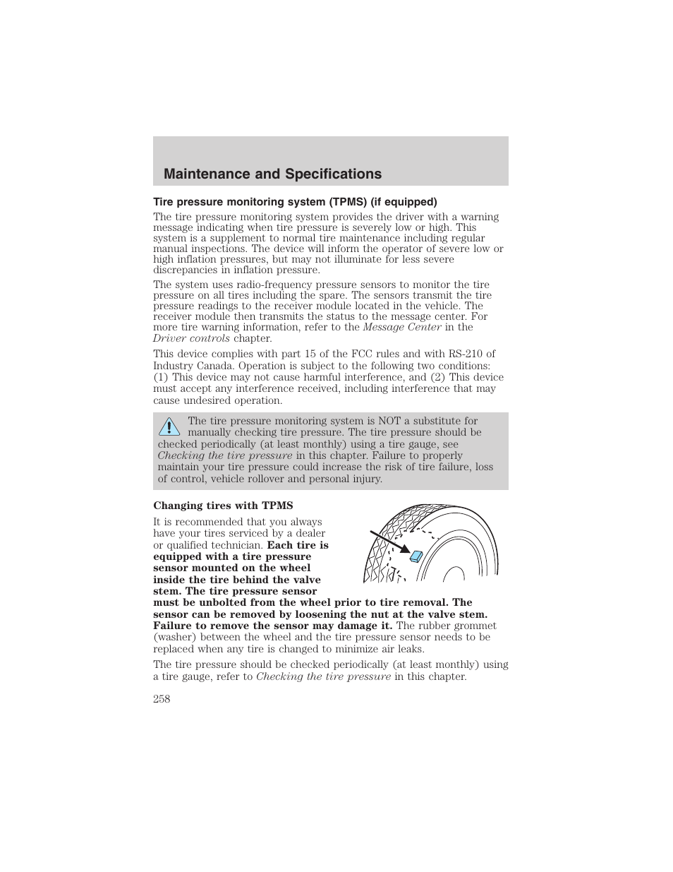 Maintenance and specifications | FORD 2003 Explorer v.2 User Manual | Page 258 / 280