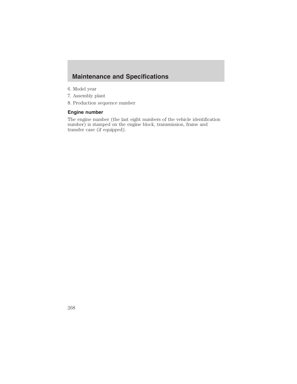 Maintenance and specifications | FORD 2003 Explorer v.2 User Manual | Page 268 / 280