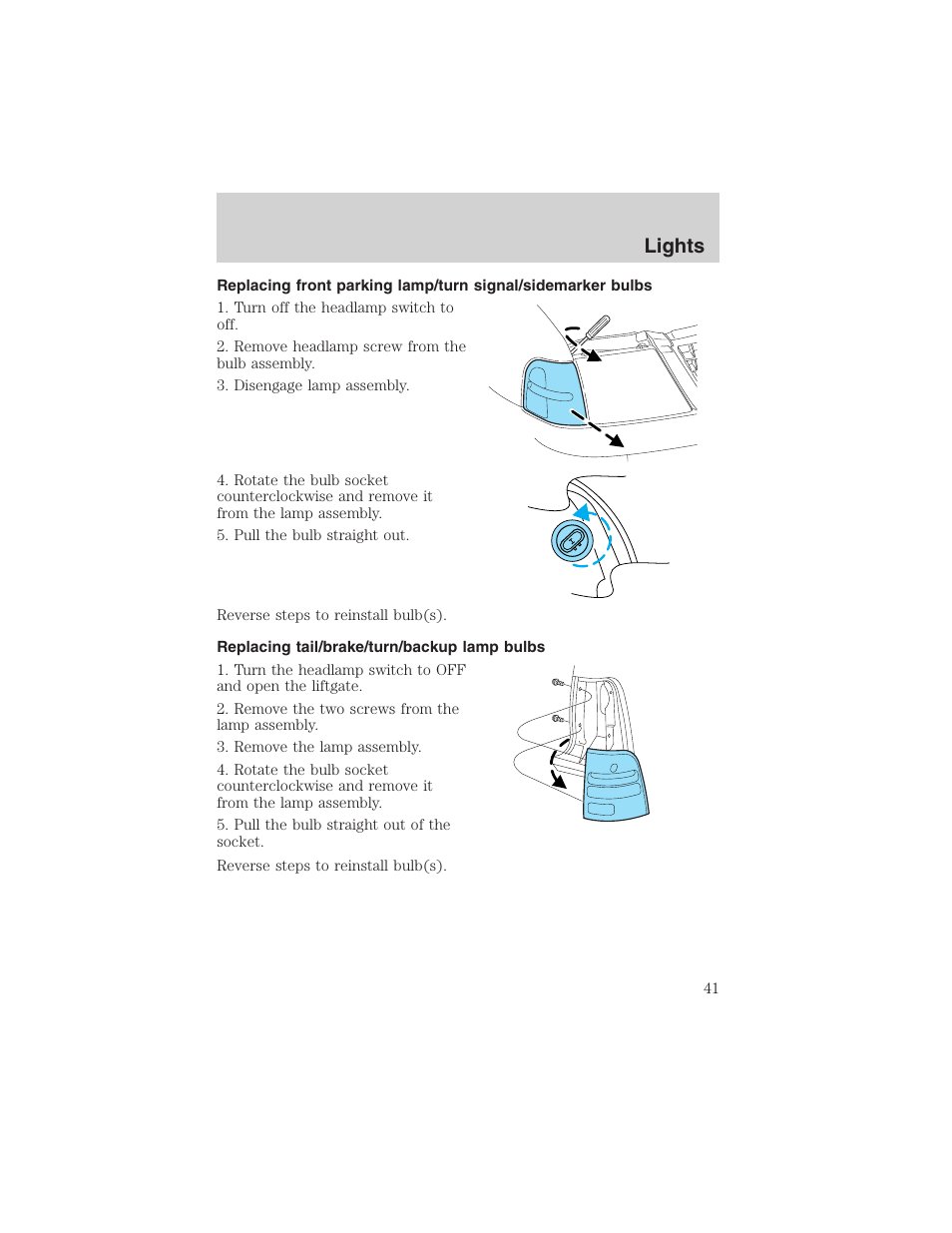 Lights | FORD 2003 Explorer v.2 User Manual | Page 41 / 280