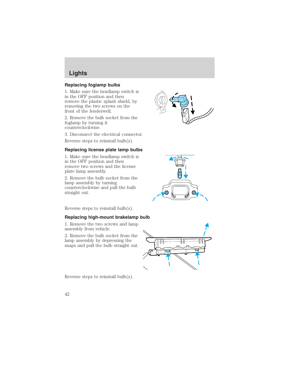 Lights | FORD 2003 Explorer v.2 User Manual | Page 42 / 280