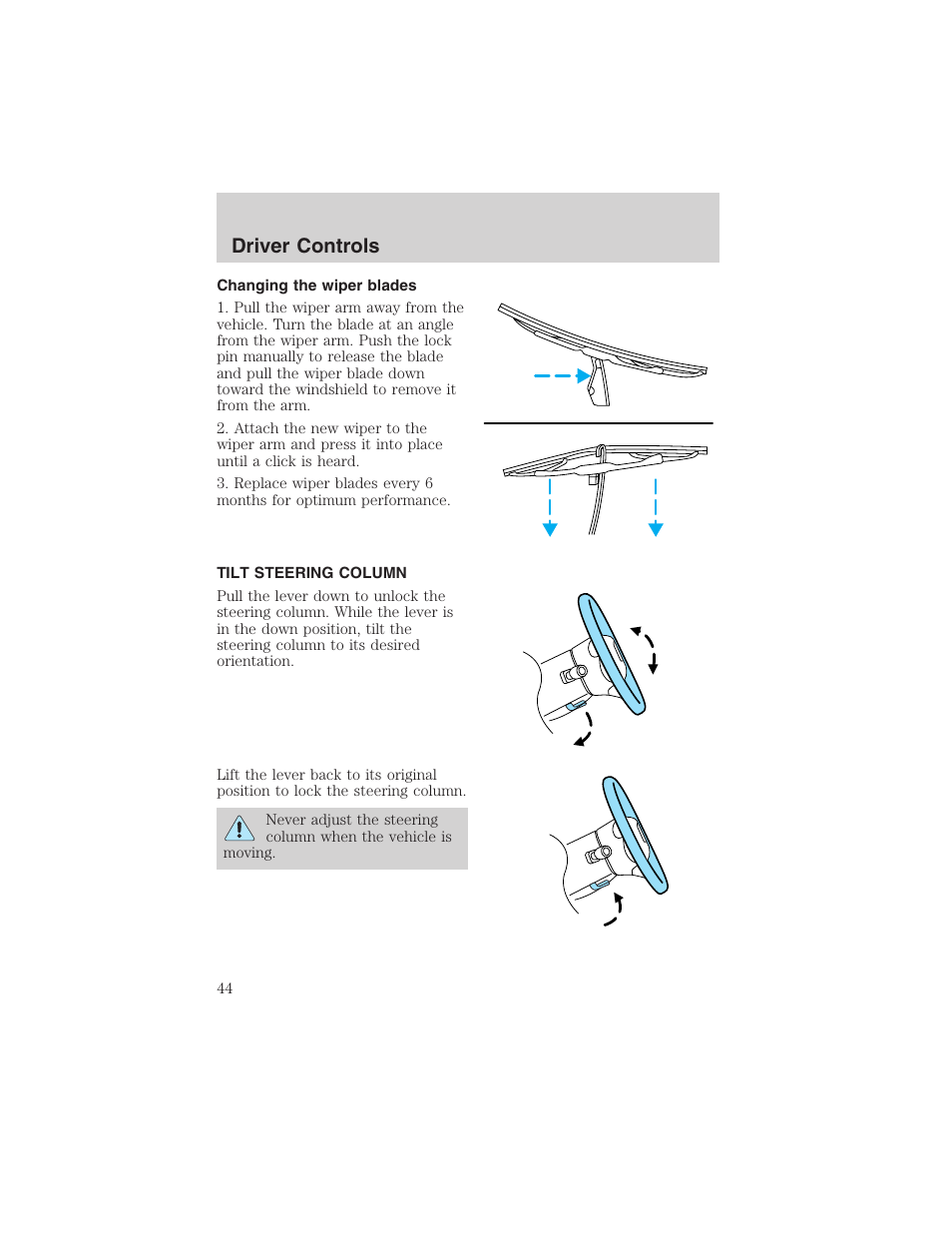 Driver controls | FORD 2003 Explorer v.2 User Manual | Page 44 / 280