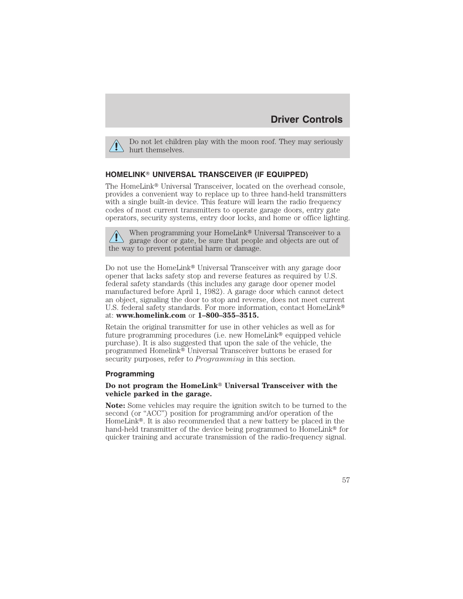 Driver controls | FORD 2003 Explorer v.2 User Manual | Page 57 / 280