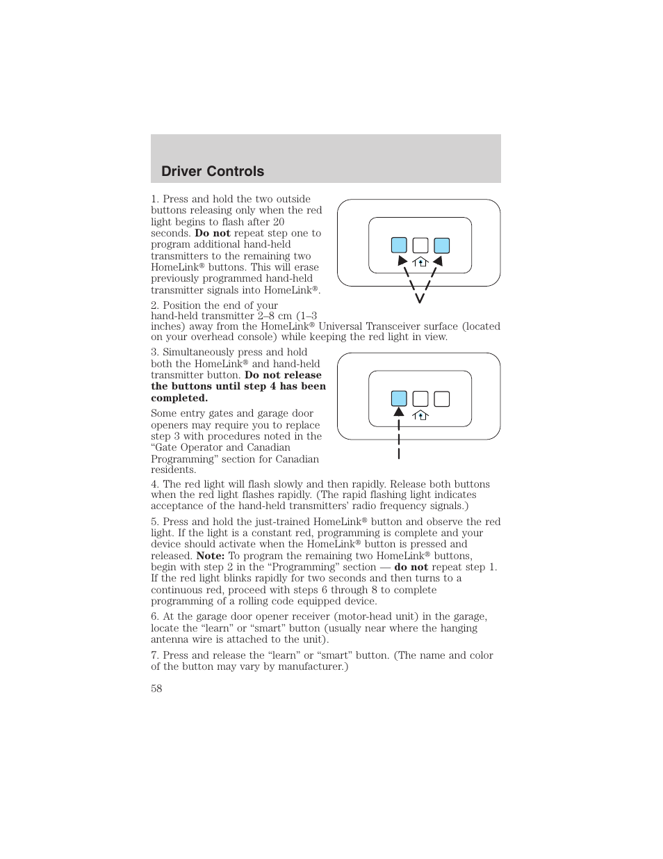 Driver controls | FORD 2003 Explorer v.2 User Manual | Page 58 / 280