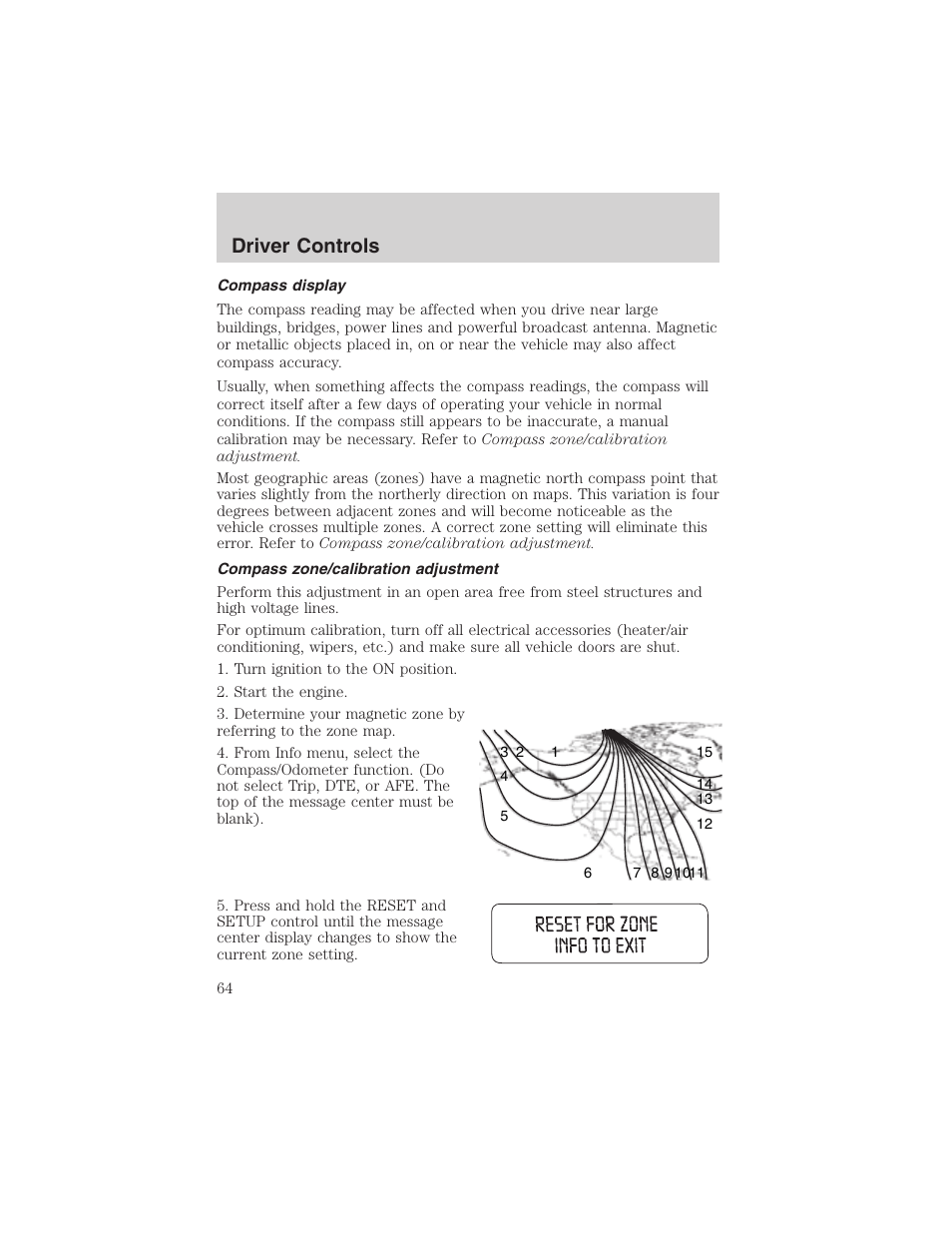 Driver controls | FORD 2003 Explorer v.2 User Manual | Page 64 / 280