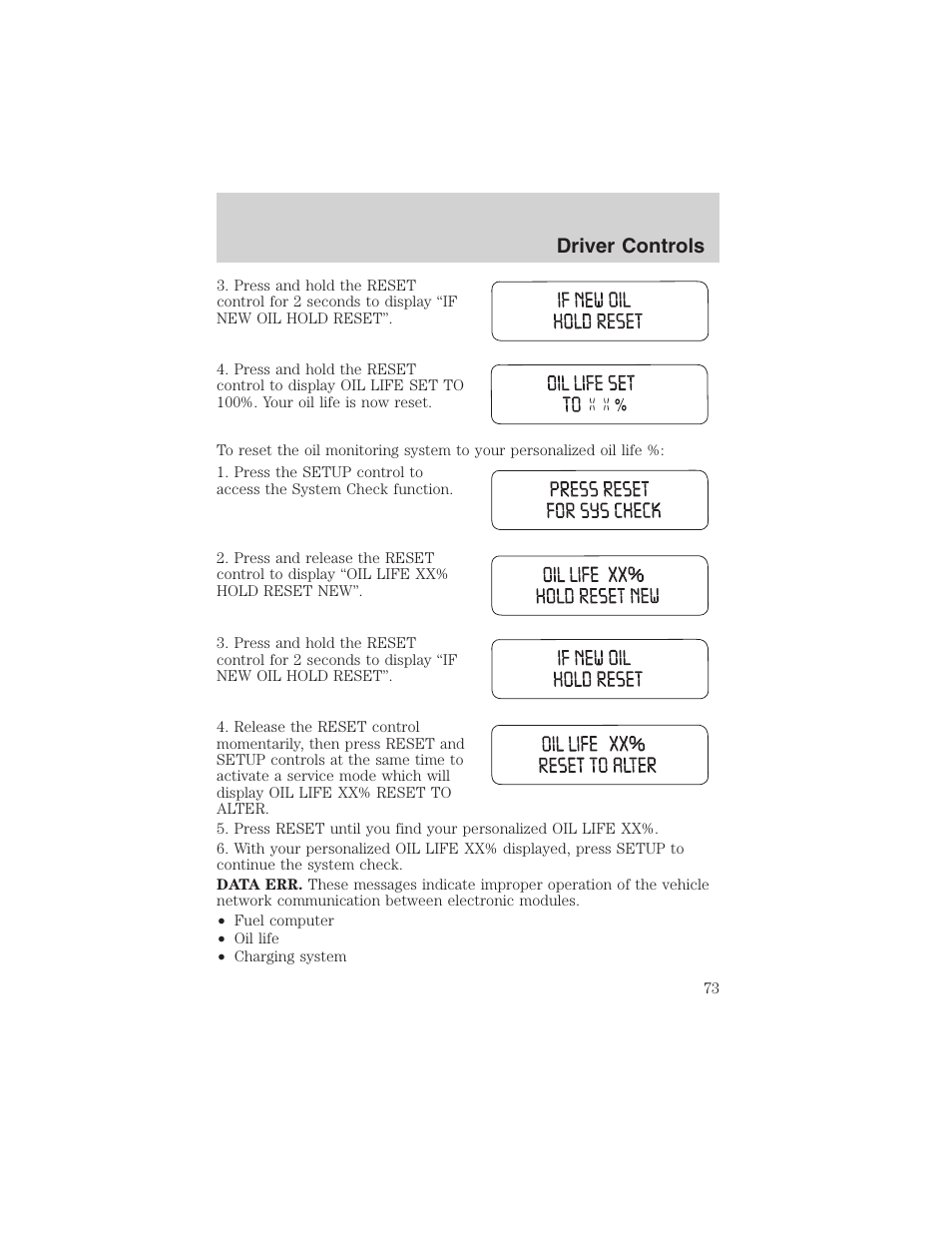 Driver controls | FORD 2003 Explorer v.2 User Manual | Page 73 / 280
