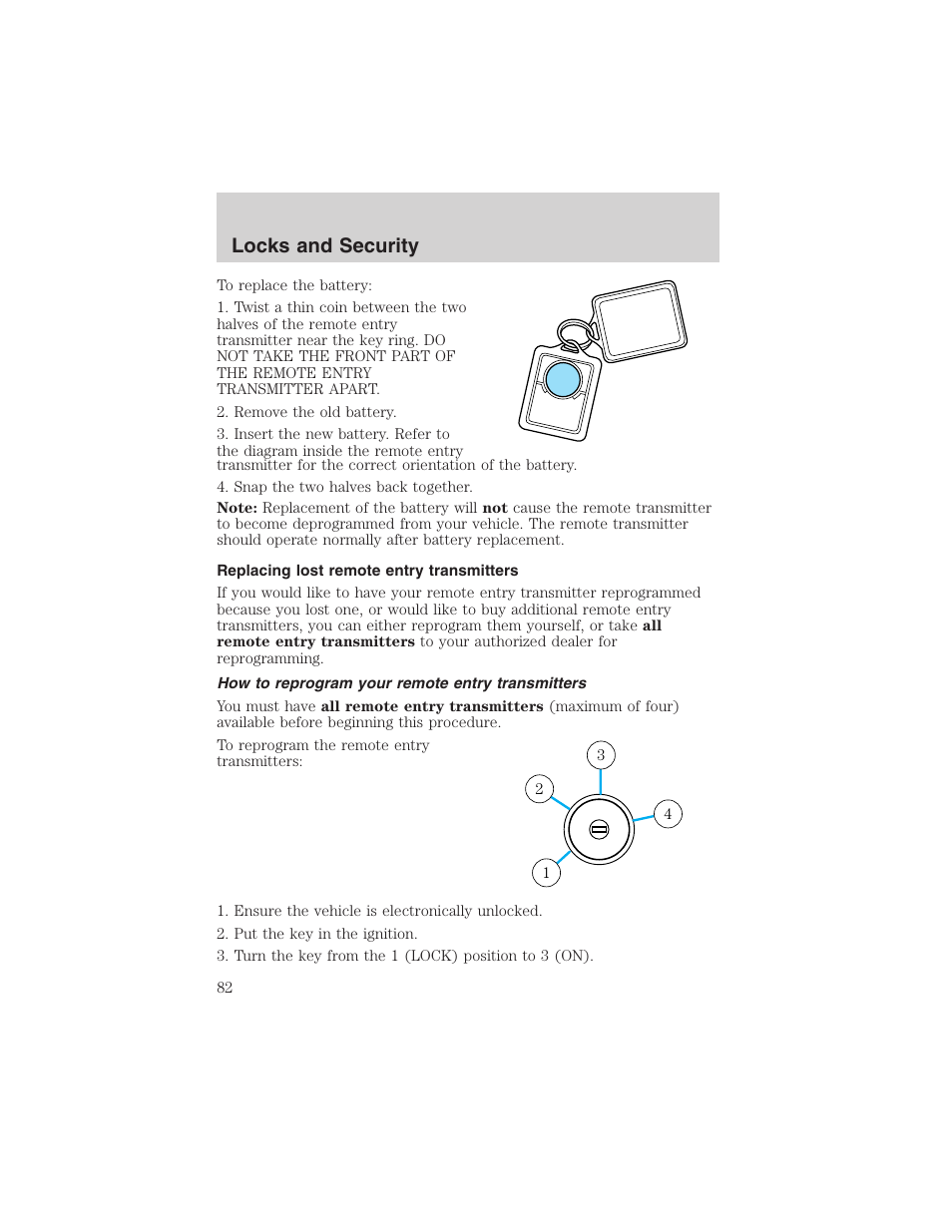 Locks and security | FORD 2003 Explorer v.2 User Manual | Page 82 / 280