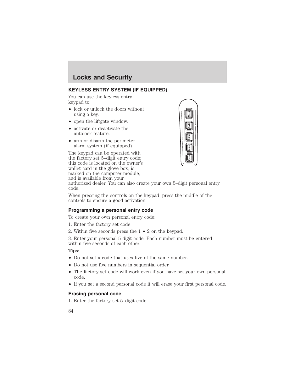 Locks and security | FORD 2003 Explorer v.2 User Manual | Page 84 / 280