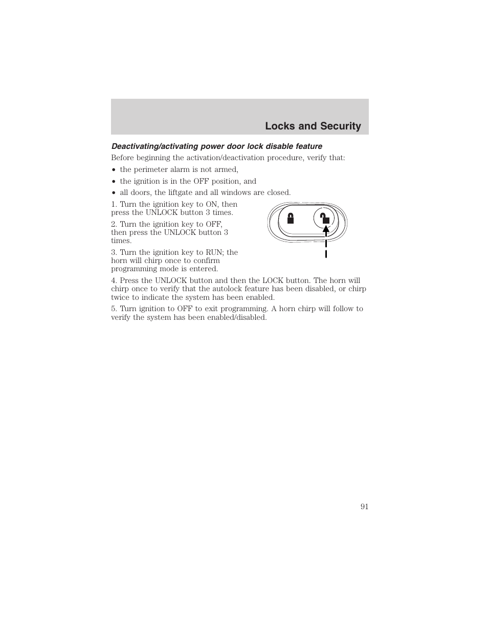 Locks and security | FORD 2003 Explorer v.2 User Manual | Page 91 / 280