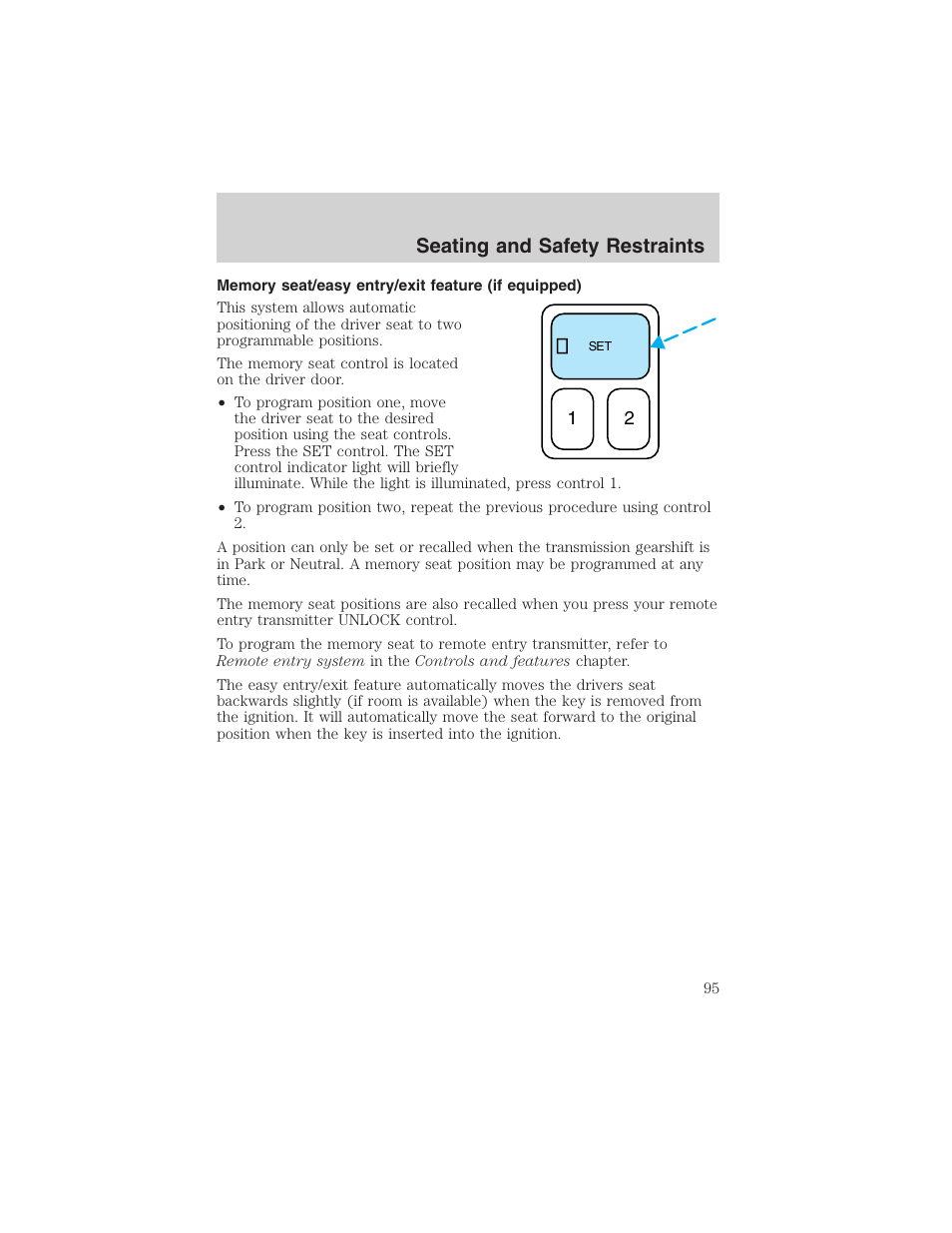 Seating and safety restraints | FORD 2003 Explorer v.2 User Manual | Page 95 / 280
