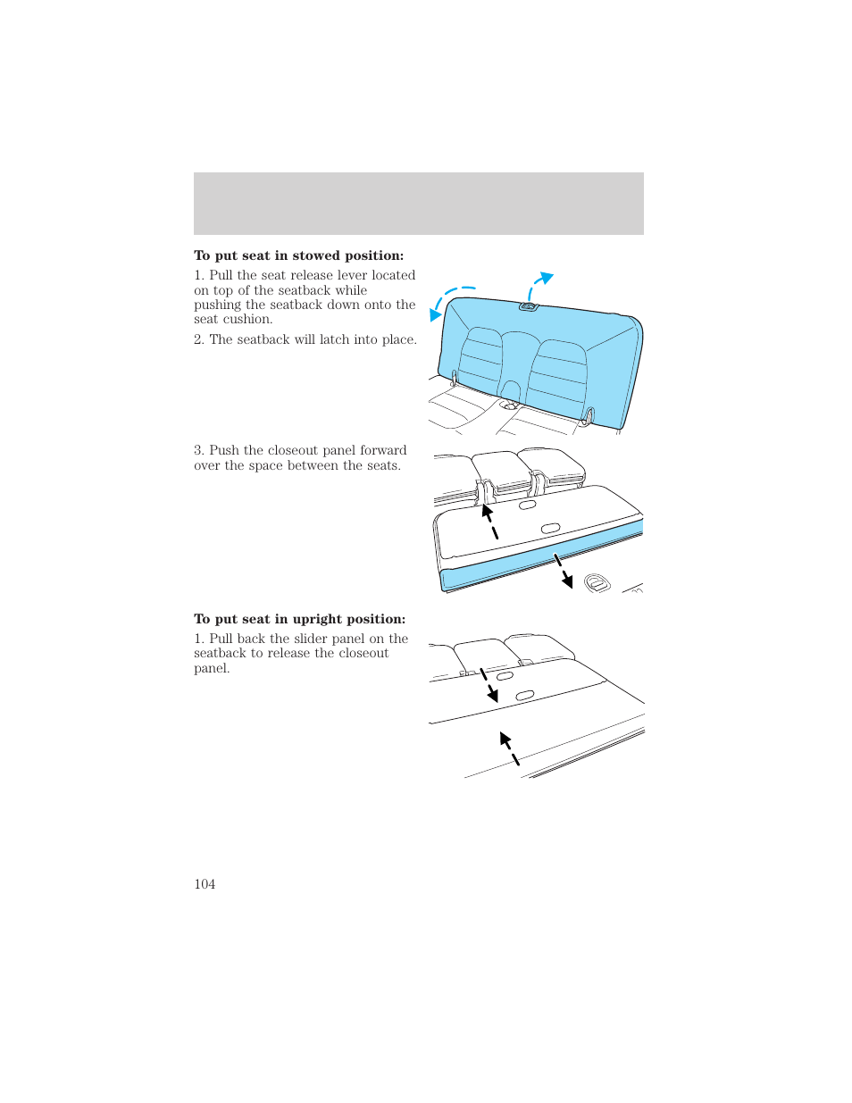 Seating and safety restraints | FORD 2003 Explorer v.3 User Manual | Page 104 / 280