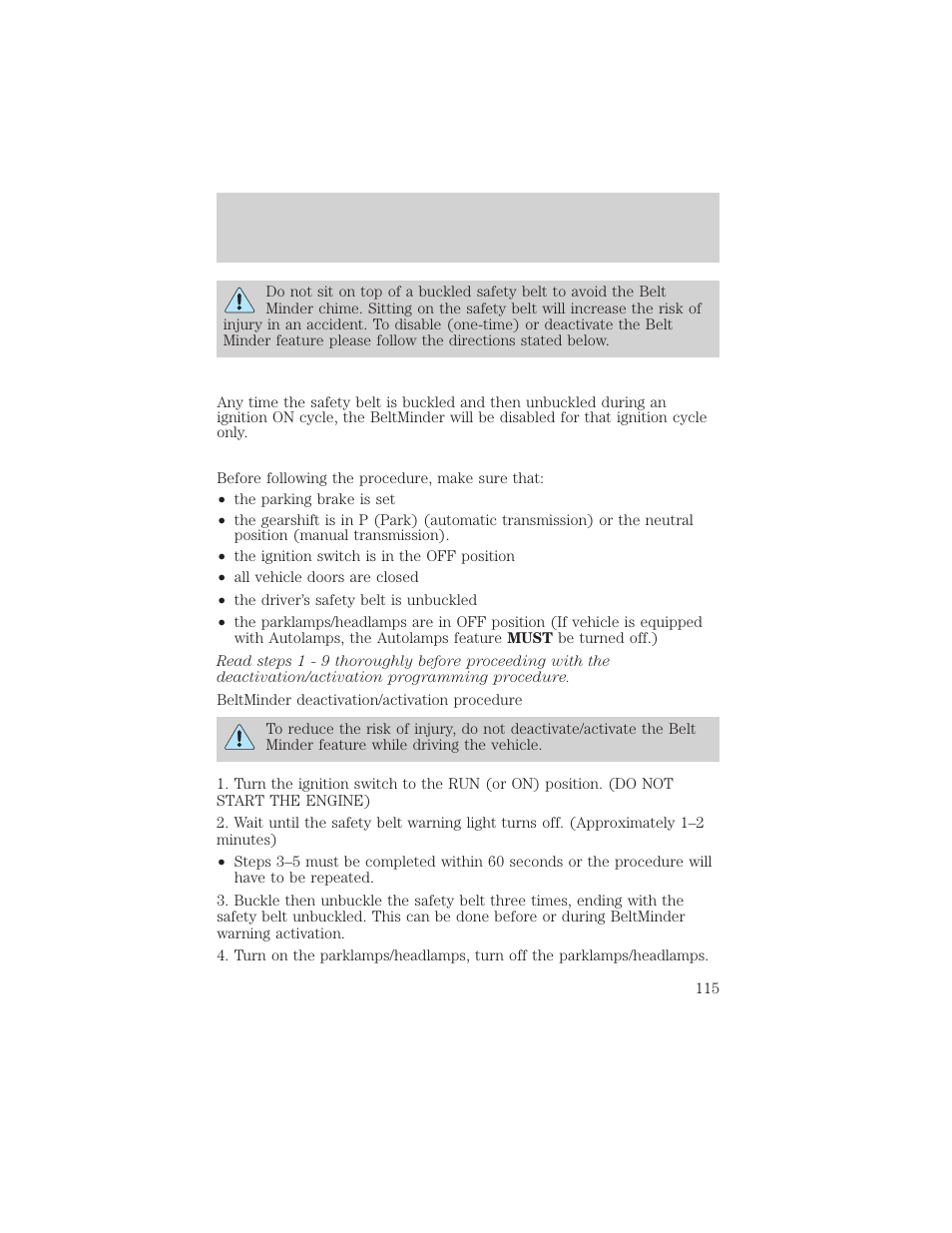 Seating and safety restraints | FORD 2003 Explorer v.3 User Manual | Page 115 / 280